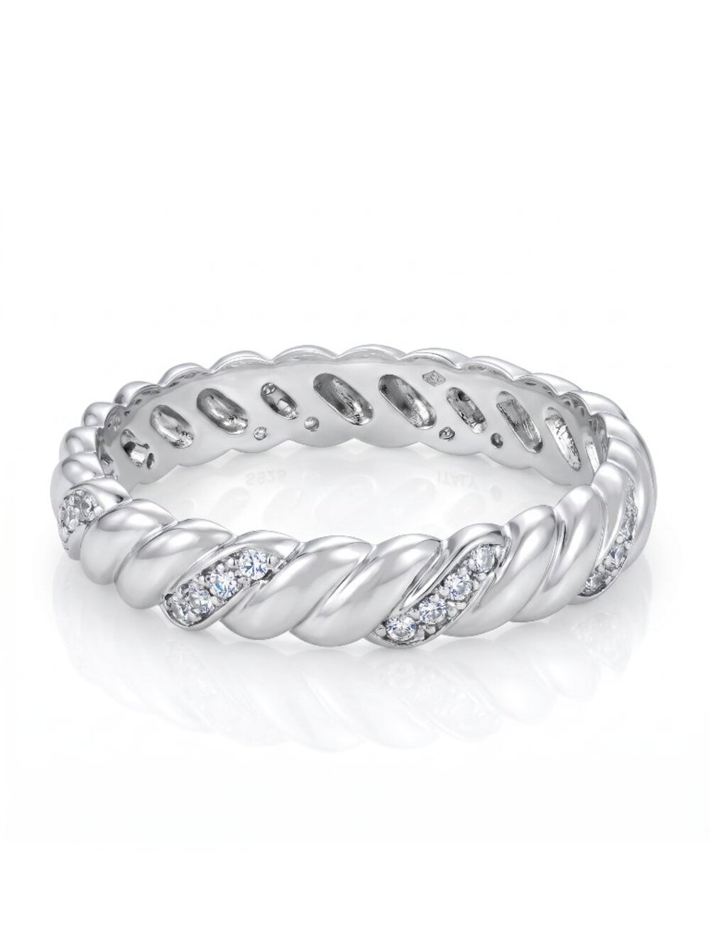 Croissant Twist Rope Band Stackable Ring, Charmed Aroma